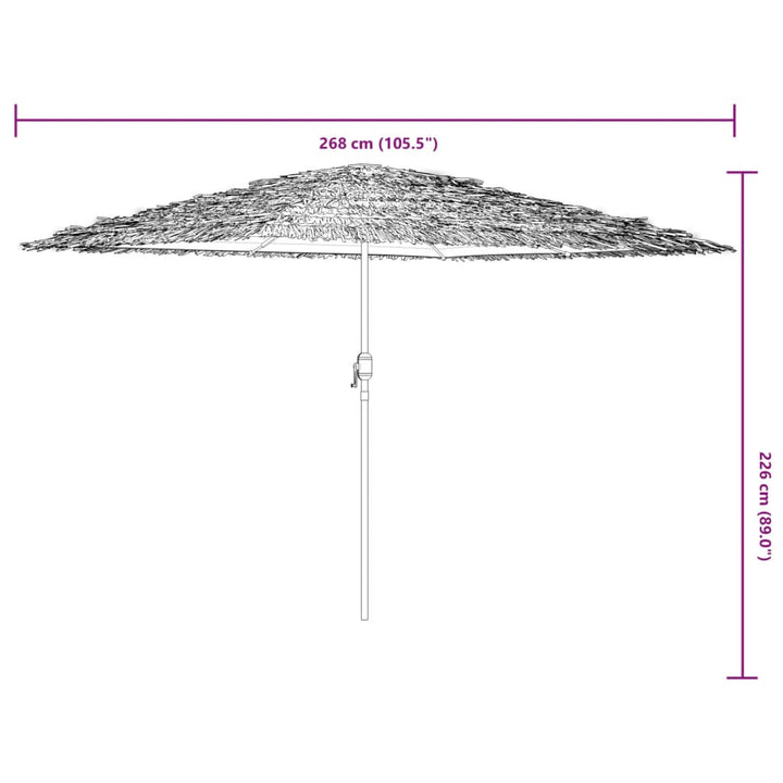 Parasol met stalen paal 268x268x226 cm bruin