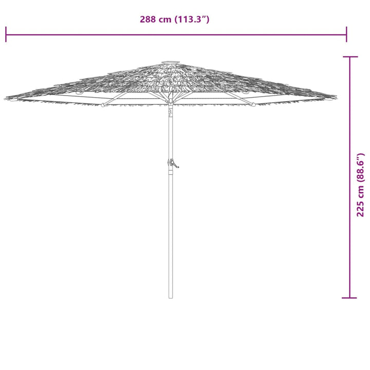 Parasol met stalen paal 288x288x225 cm bruin