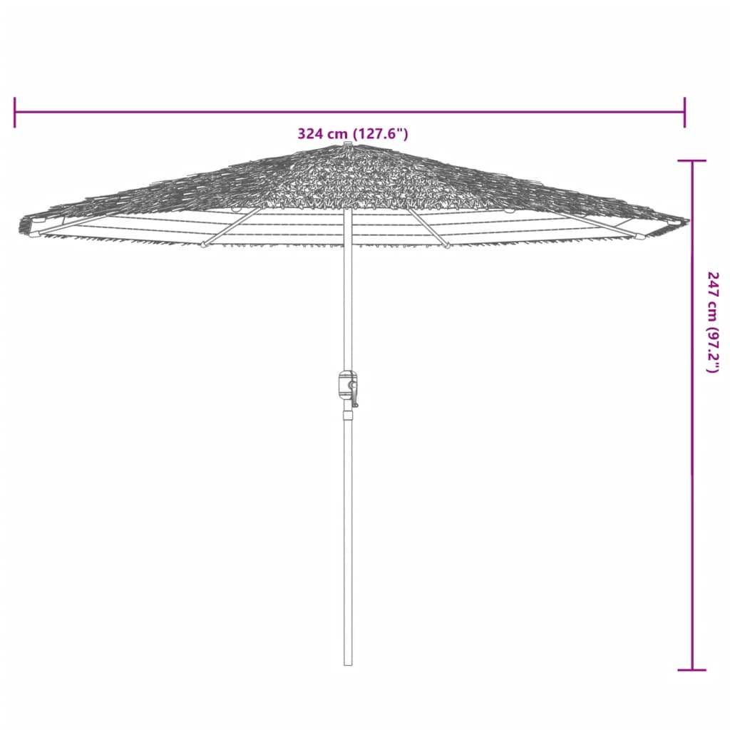 Parasol met stalen paal 324x324x247 cm blauw