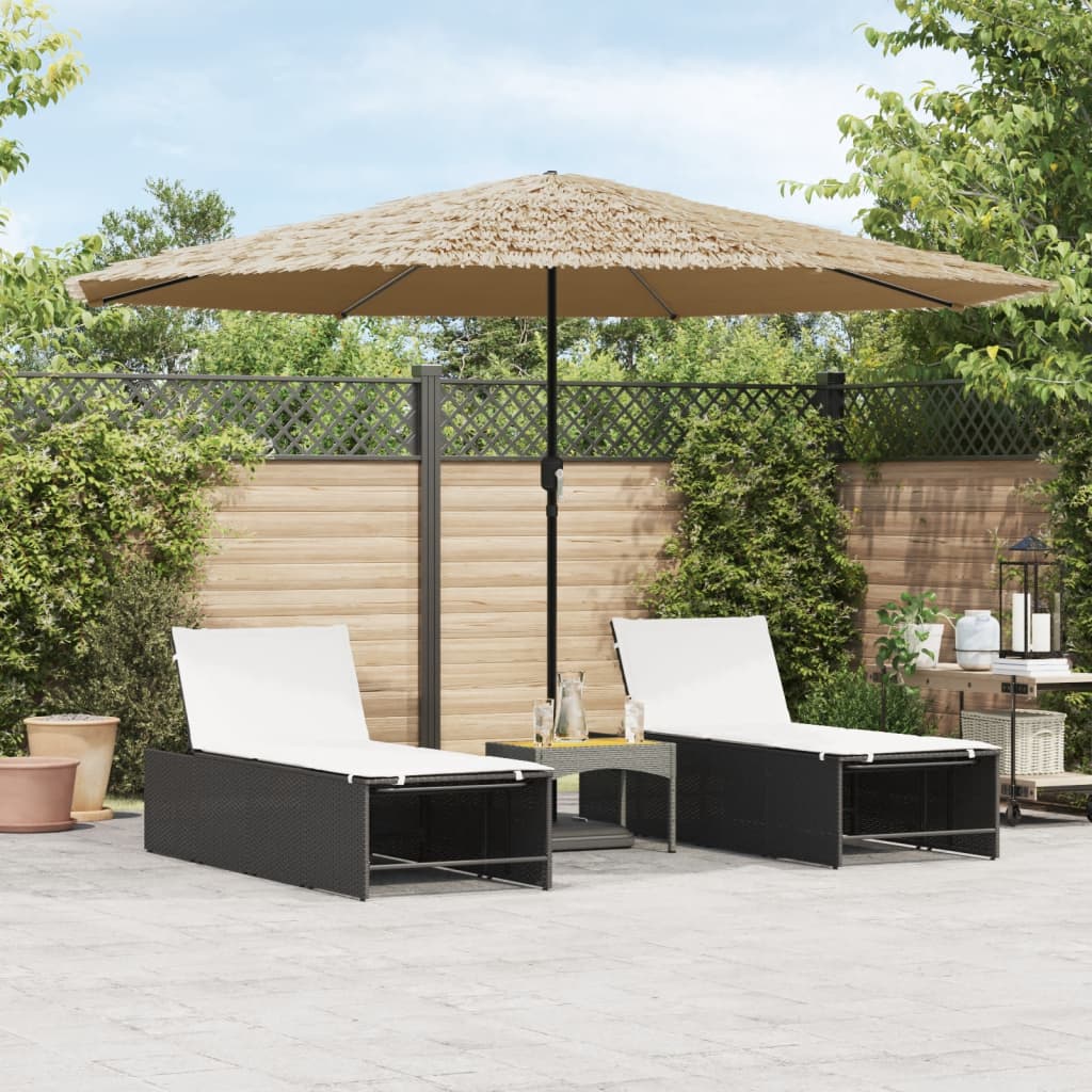 Parasol met stalen paal 388x388x248 cm bruin