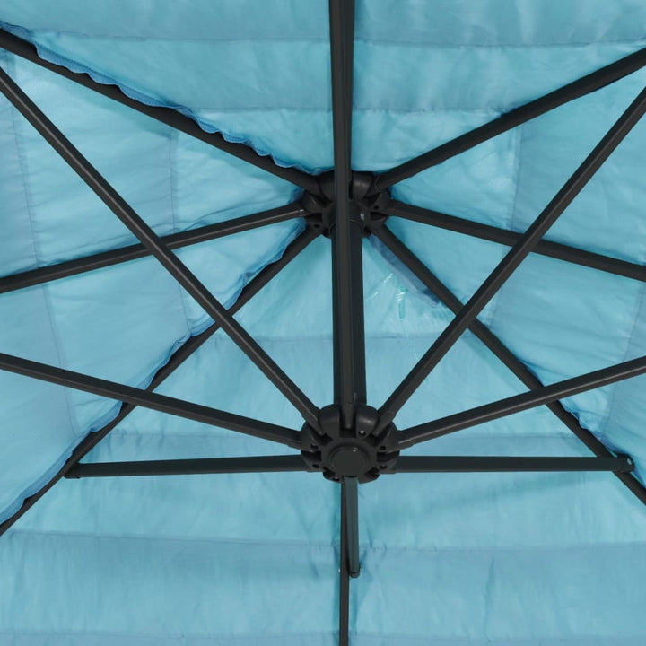 Parasol met stalen paal 388x388x248 cm blauw