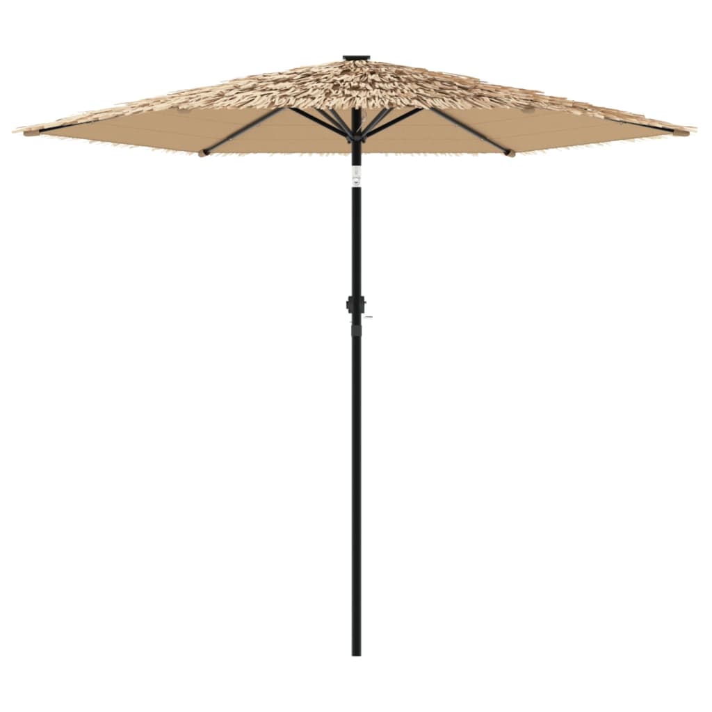 Parasol met LED's en stalen paal 223x223x231 cm bruin