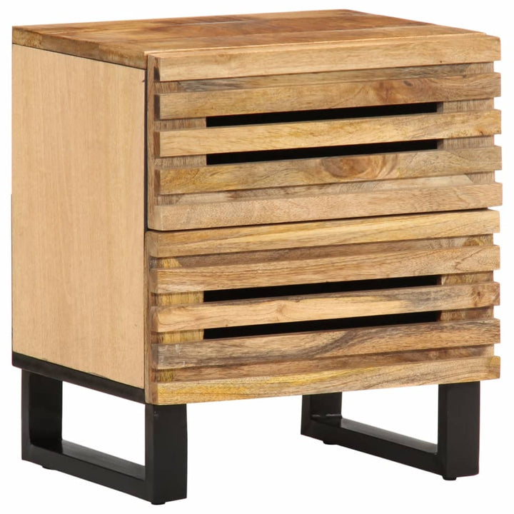 Nachtkastjes 2 st 40x34x46 cm massief ruw mangohout