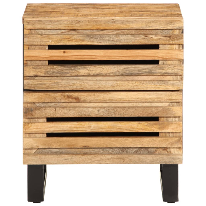 Nachtkastjes 2 st 40x34x46 cm massief ruw mangohout