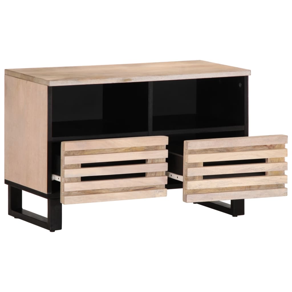 Tv-meubel 70x34x46 cm massief mangohout wit