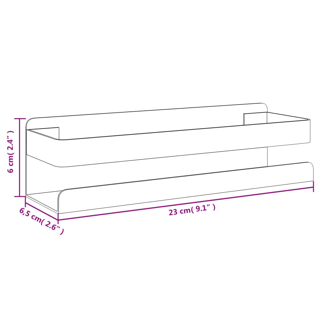 Doucherekje 23x6,5x6 cm geborsteld 304 roestvrij staal