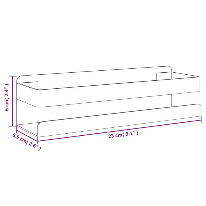 Doucherekje 23x6,5x6 cm geborsteld 304 roestvrij staal matzwart