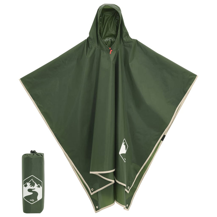 Regenponcho met capuchon 2-in-1 ontwerp 223x145 cm groen