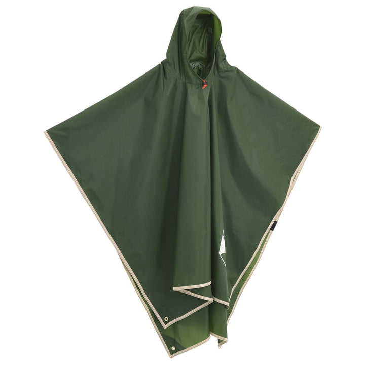 Regenponcho met capuchon 2-in-1 ontwerp 223x145 cm groen