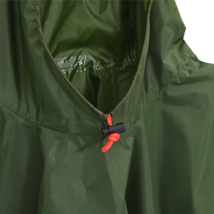 Regenponcho met capuchon 2-in-1 ontwerp 223x145 cm groen