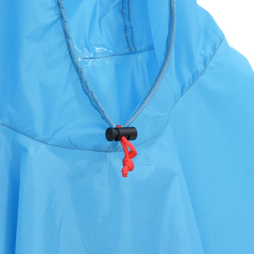 Regenponcho met capuchon 2-in-1 ontwerp 223x145 cm blauw