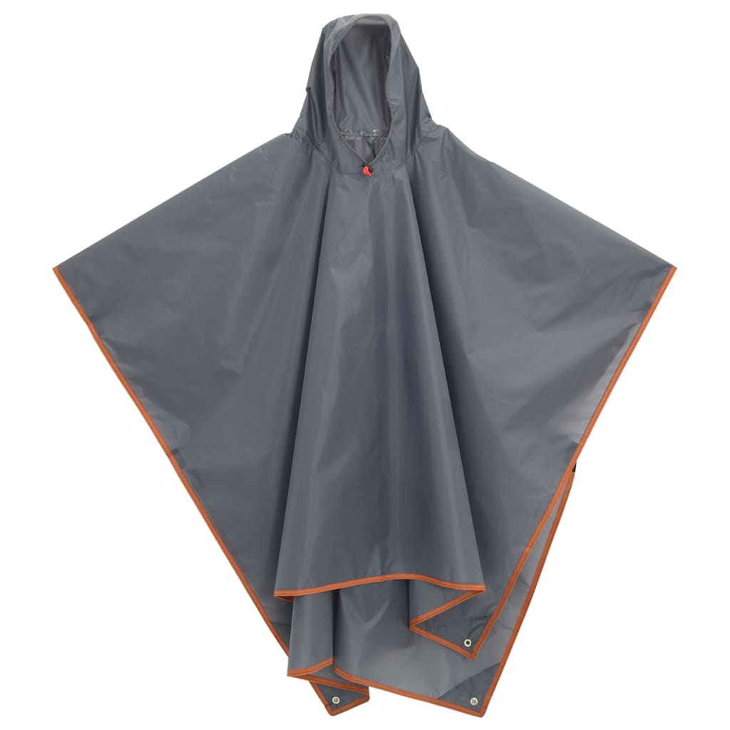 Regenponcho met capuchon 2-in-1 ontwerp 223x145 cm grijs oranje