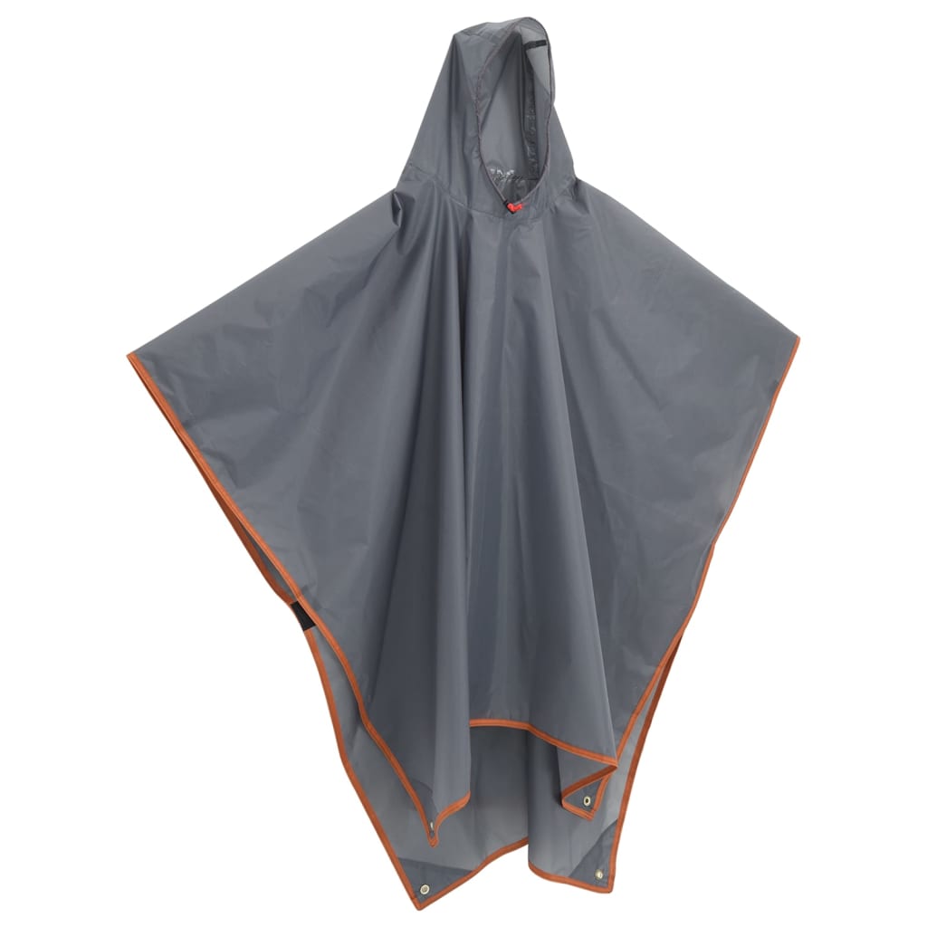 Regenponcho met capuchon 2-in-1 ontwerp 223x145 cm grijs oranje