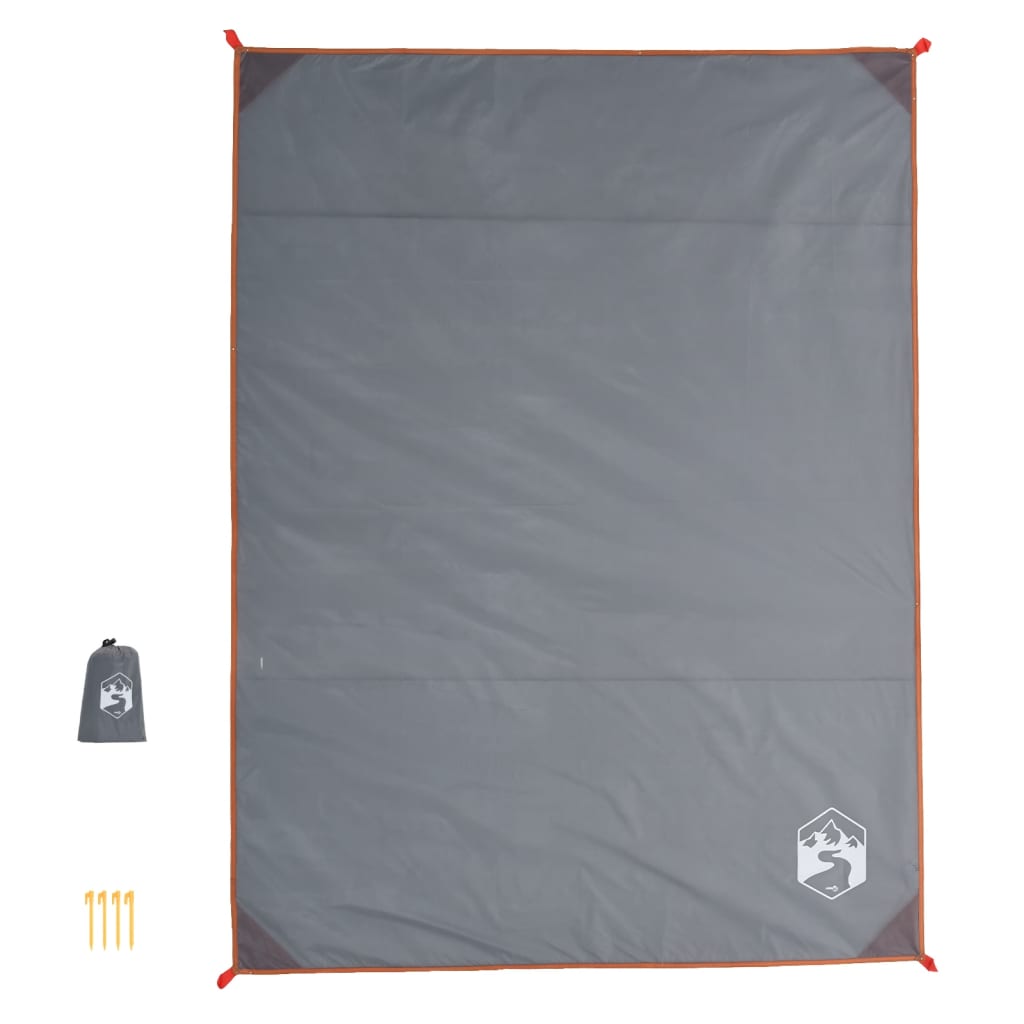 Picknickkleed met haringen 205x155 cm grijs en oranje