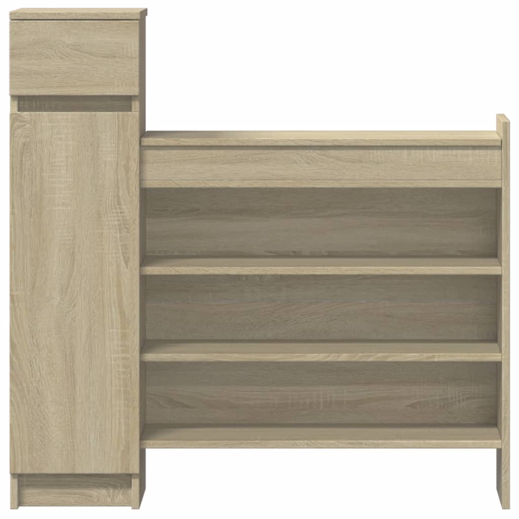 Schoenenkast 100,5x28x100 cm bewerkt hout sonoma eikenkleurig