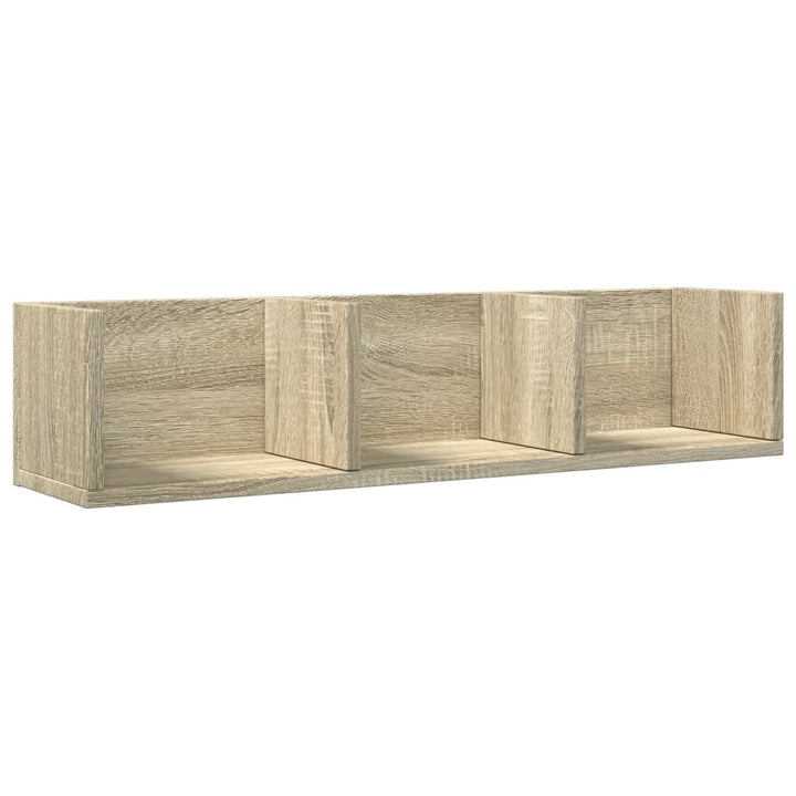 Wandkasten 2 st 75x18x16,5 cm bewerkt hout sonoma eikenkleurig