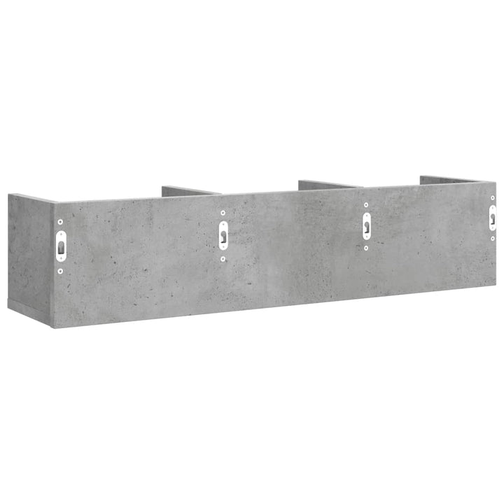 Wandkast 75x18x16,5 cm bewerkt hout betongrijs