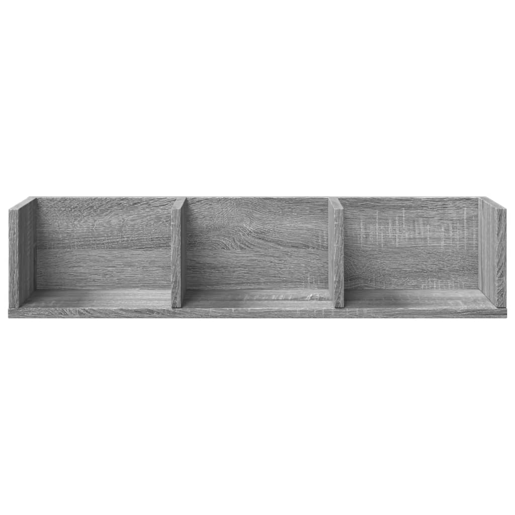 Wandkasten 2 st 75x18x16,5 cm bewerkt hout grijs sonoma eiken