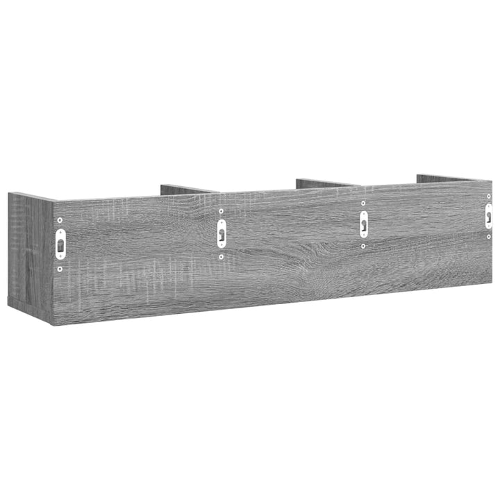 Wandkasten 2 st 75x18x16,5 cm bewerkt hout grijs sonoma eiken