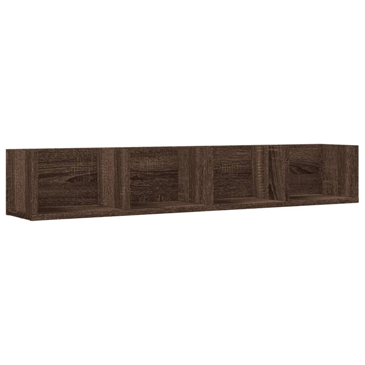 Wandkasten 2 st 99x18x16,5 cm bewerkt hout bruin eikenkleur