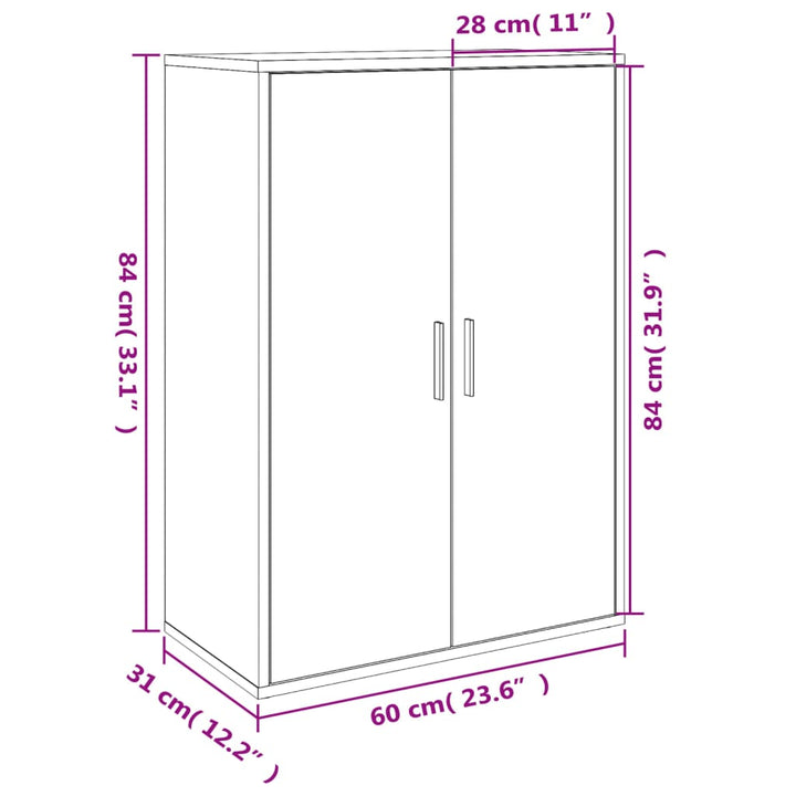 Dressoir 60x31x84 cm bewerkt hout wit