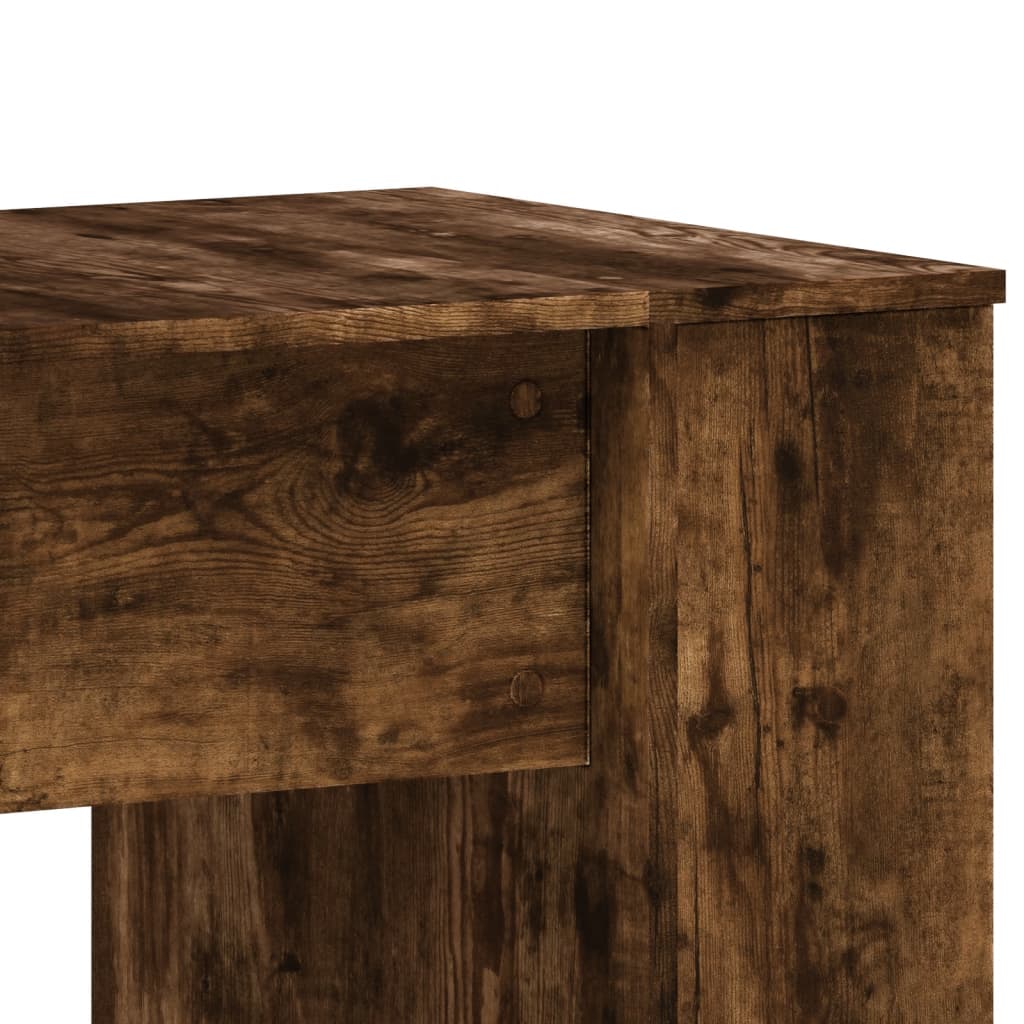 Bureau 140x50x75 cm bewerkt hout gerookt eikenkleurig