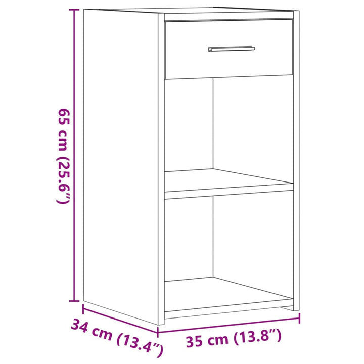 Nachtkastjes 2 st 35x34x65 cm bewerkt hout wit