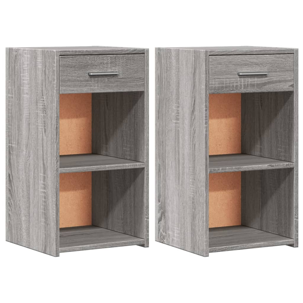 Nachtkastjes 2 st 35x34x65 cm bewerkt hout grijs sonoma eiken