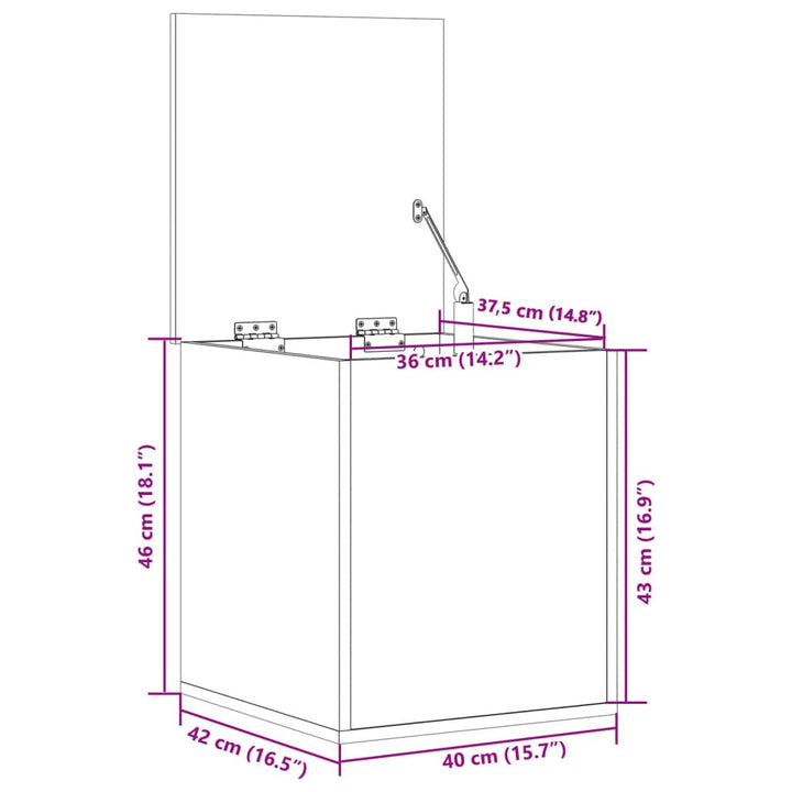 Opbergbox 40x42x46 cm bewerkt hout zwart