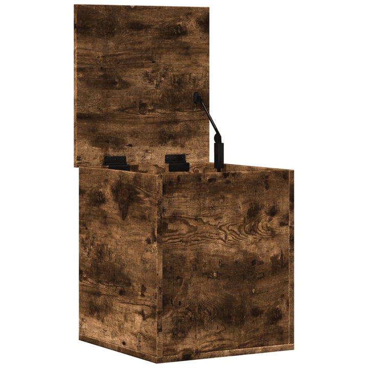 Opbergbox 40x42x46 cm bewerkt hout gerookt eikenkleurig