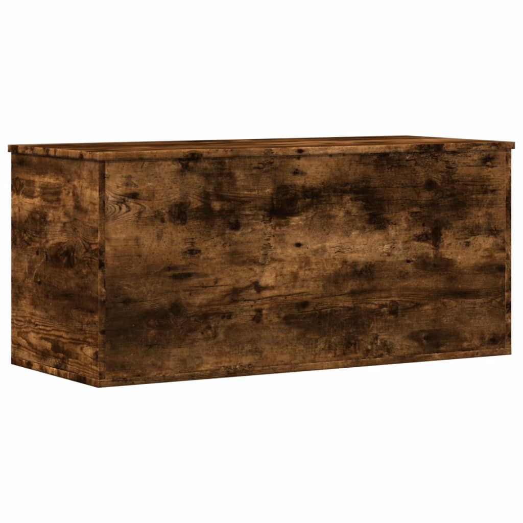 Opbergbox 100x42x46 cm bewerkt hout gerookt eikenkleurig