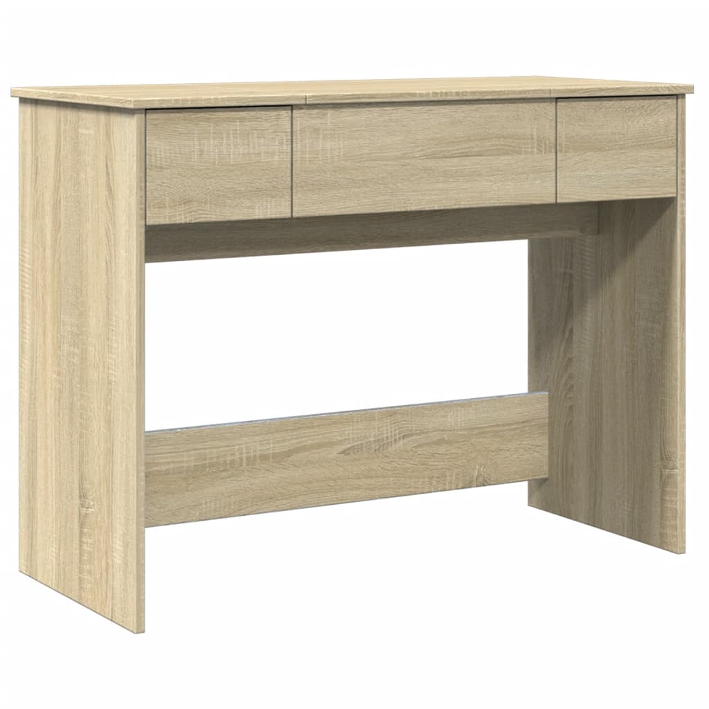 Kaptafel met spiegel 100x45x76 cm sonoma eikenkleurig