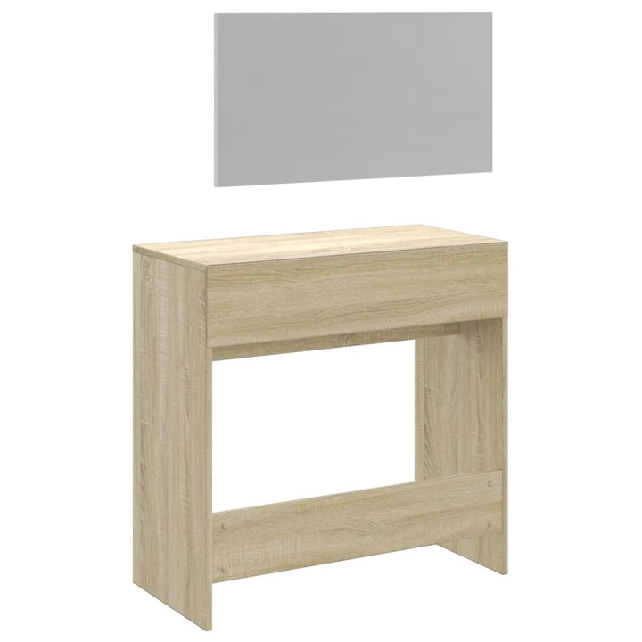 Kaptafel met spiegel 80x39x80 cm sonoma eikenkleurig