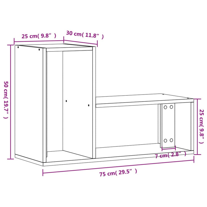 Tv-meubelen 2 st 75x30x50 cm bewerkt hout wit