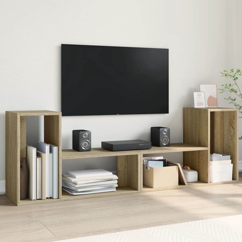 Tv-meubelen 2 st 75x30x50 cm bewerkt hout sonoma eikenkleurig