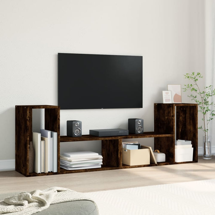 Tv-meubelen 2 st 75x30x50 cm bewerkt hout gerookt eikenkleurig