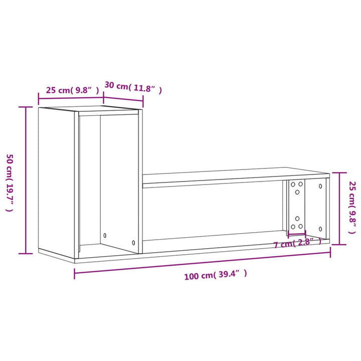 Tv-meubelen 2 st 100x30x50 cm bewerkt hout wit