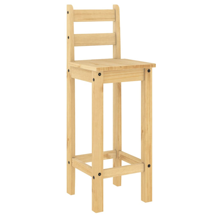 Barstoelen 2 st massief grenenhout