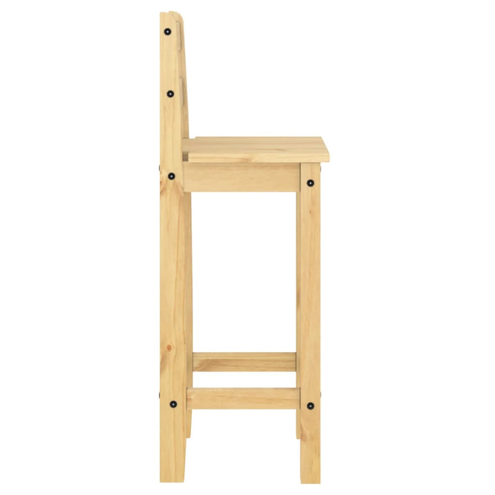 Barstoelen 2 st massief grenenhout