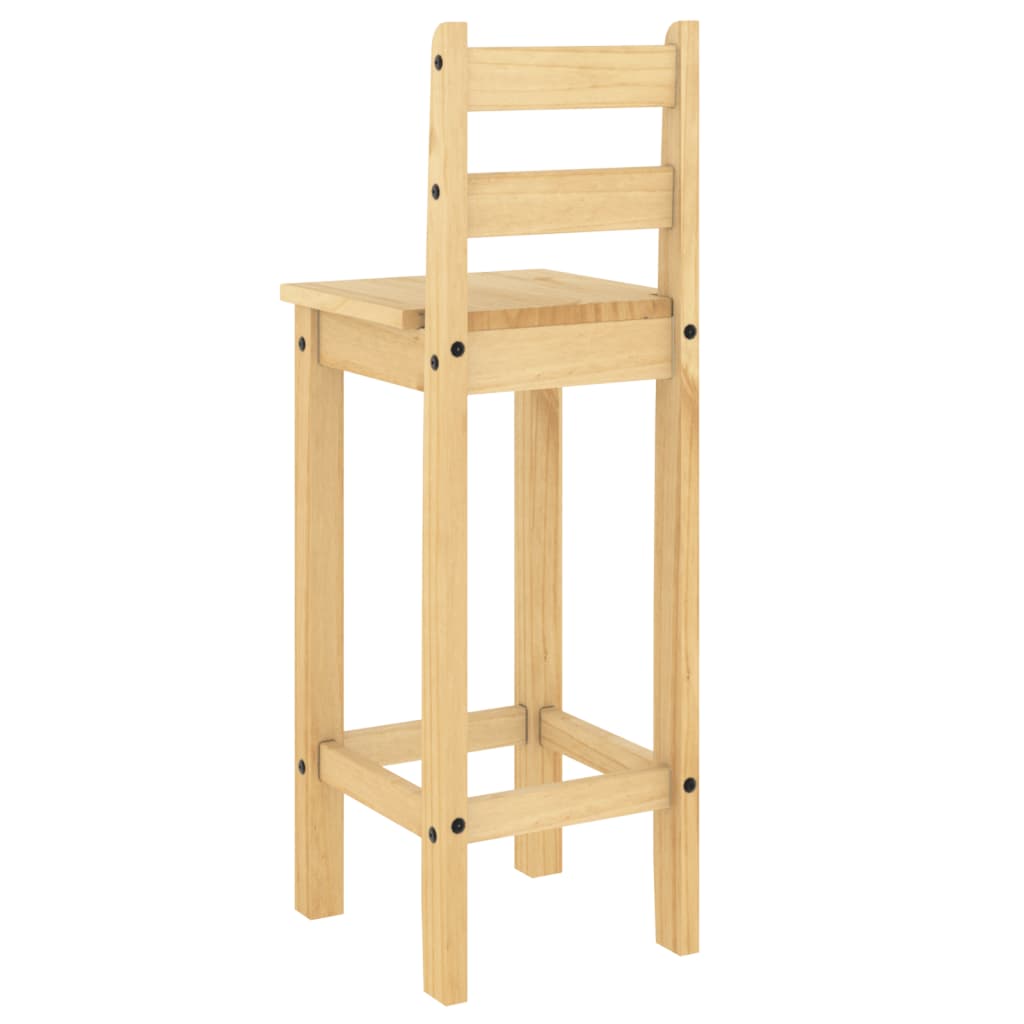 Barstoelen 2 st massief grenenhout