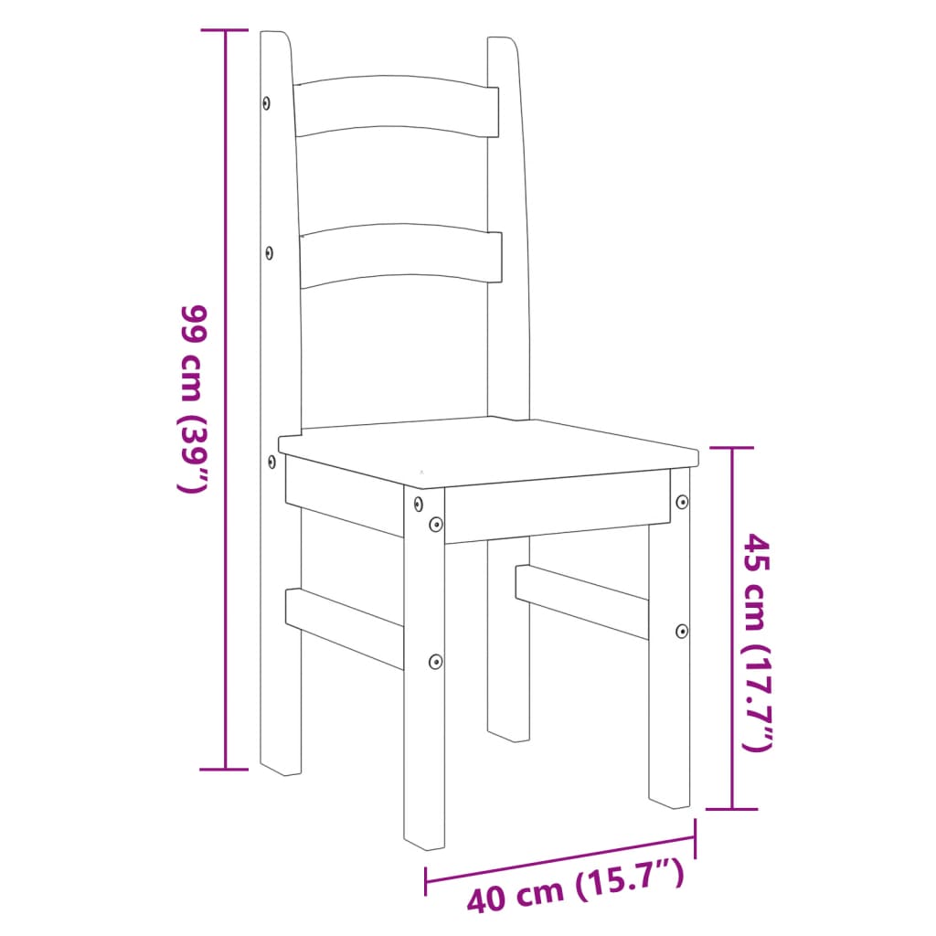 Eetkamerstoelen 2 st 40x46x99 cm massief groenenhout