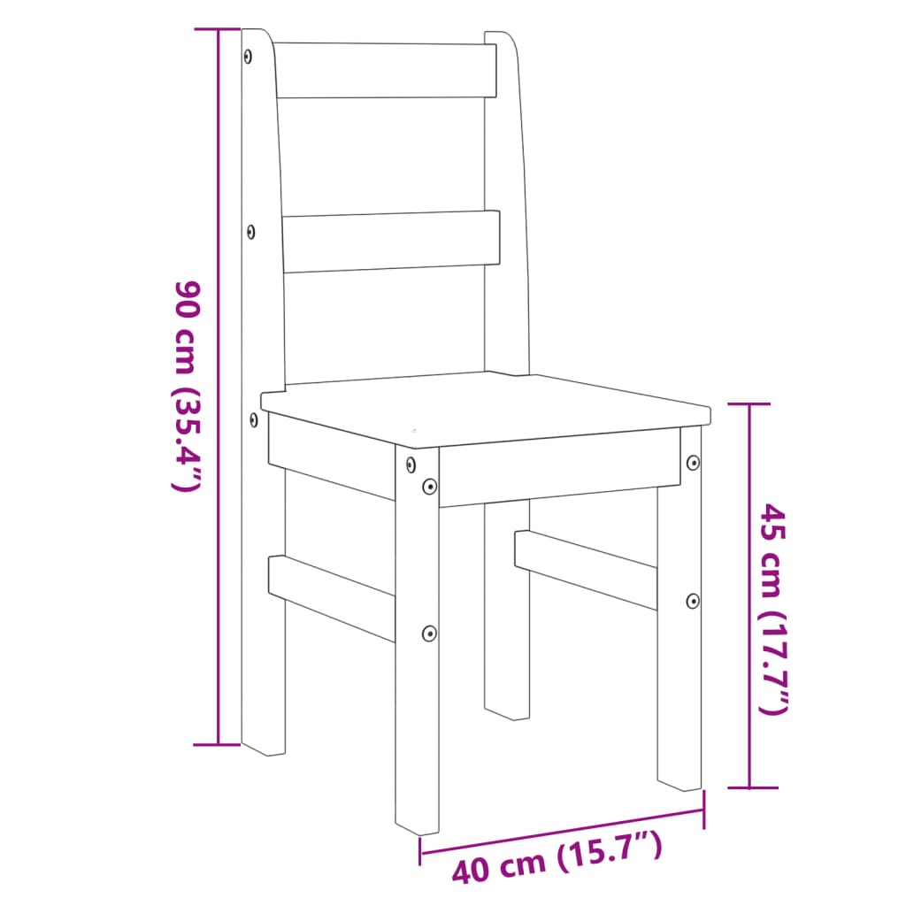 Eetkamerstoelen 2 st Panama 40x46x90 cm grenenhout grijs