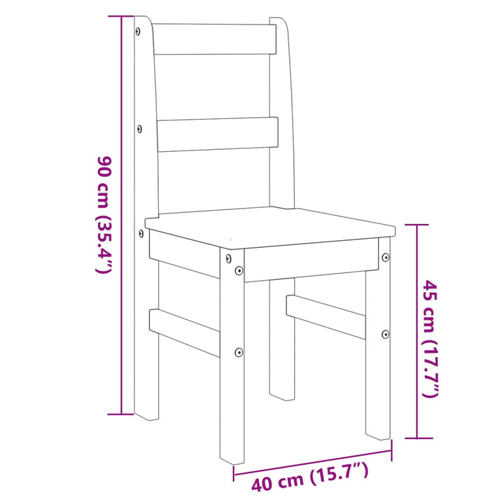 Eetkamerstoelen 2 st Panama 40x46x90 cm grenenhout grijs