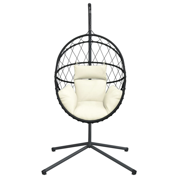 Hangstoel met standaard rattan en staal beige