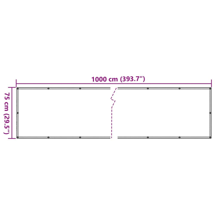 Balkonscherm 1000x75 cm PVC antracietkleurig