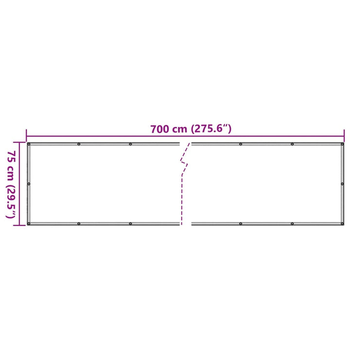 Balkonscherm 700x75 cm PVC grijs