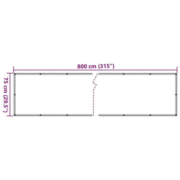 Balkonscherm 800x75 cm PVC grijs