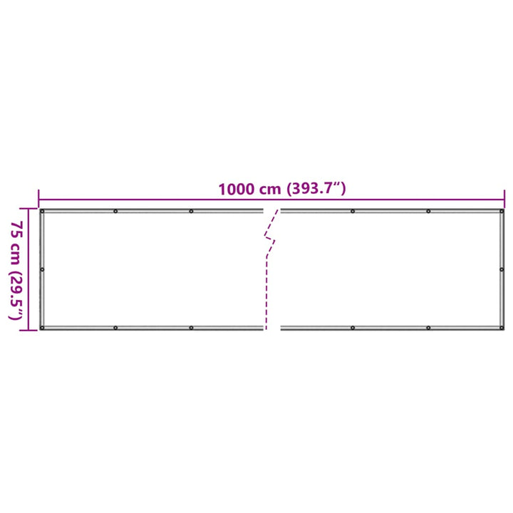 Balkonscherm 1000x75 cm PVC grijs