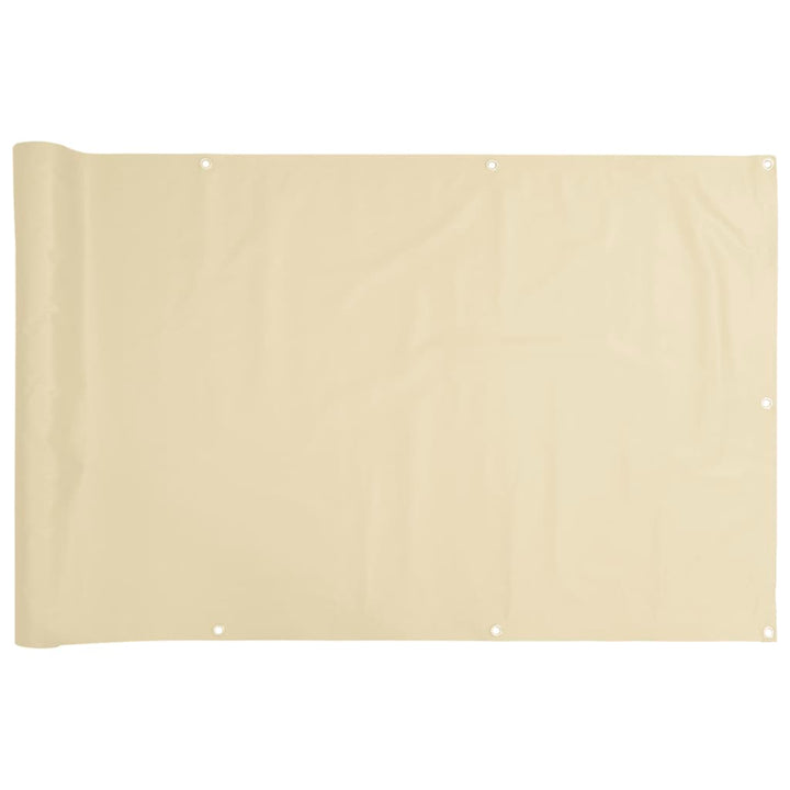 Balkonscherm 500x75 cm PVC crèmekleurig