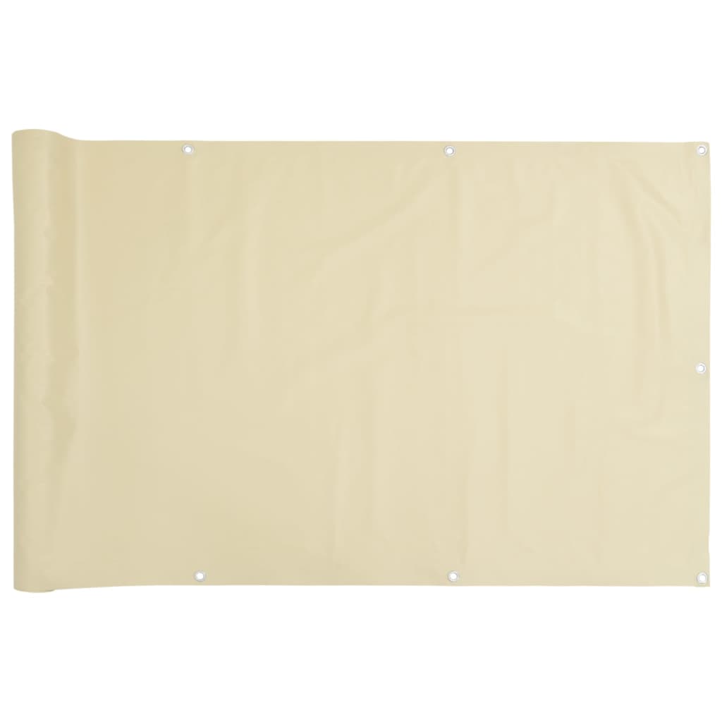 Balkonscherm 600x75 cm PVC crèmekleurig